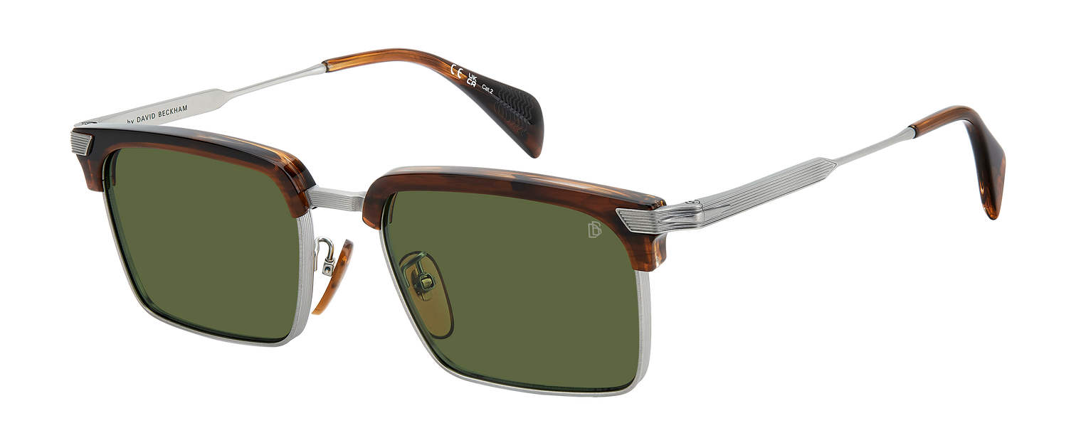 DB 1227/G/S - Brown Horn Silver - Green Antireflex