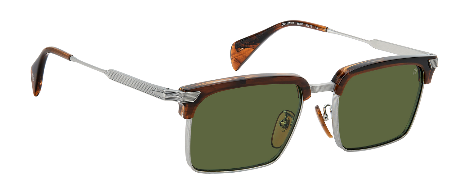 DB 1227/G/S - Brown Horn Silver - Green Antireflex