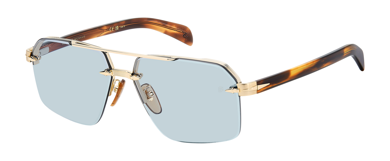 DB 7170/S - Gold Brown Horn - Blue Photochromatic Antireflex