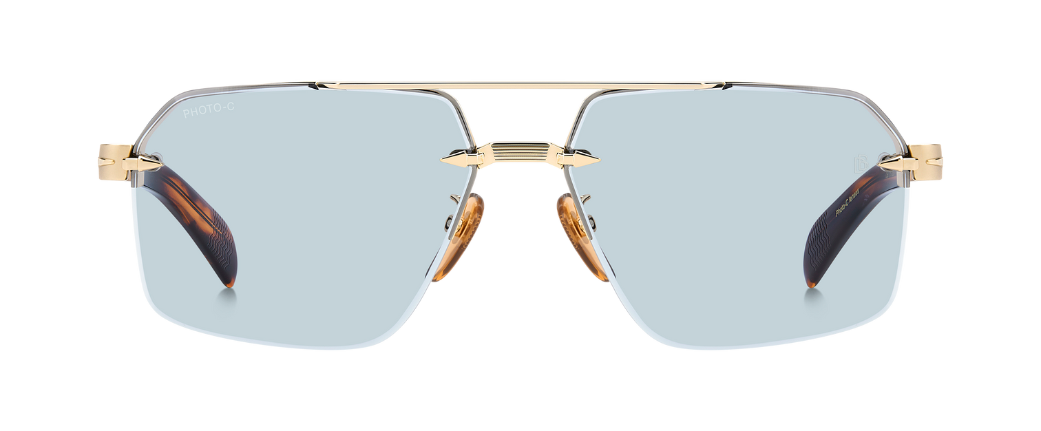 DB 7170/S - Gold Brown Horn - Blue Photochromatic Antireflex