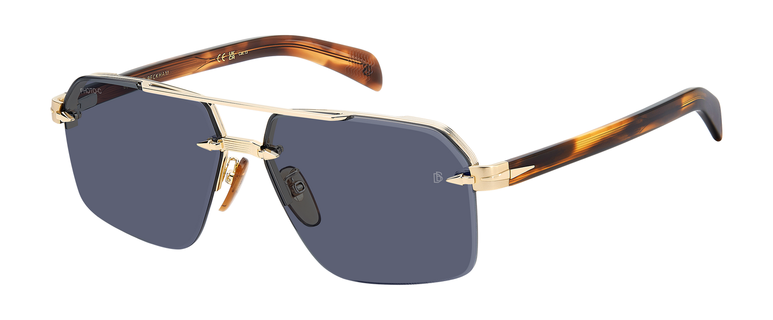 DB 7170/S - Gold Brown Horn - Blue Photochromatic Antireflex