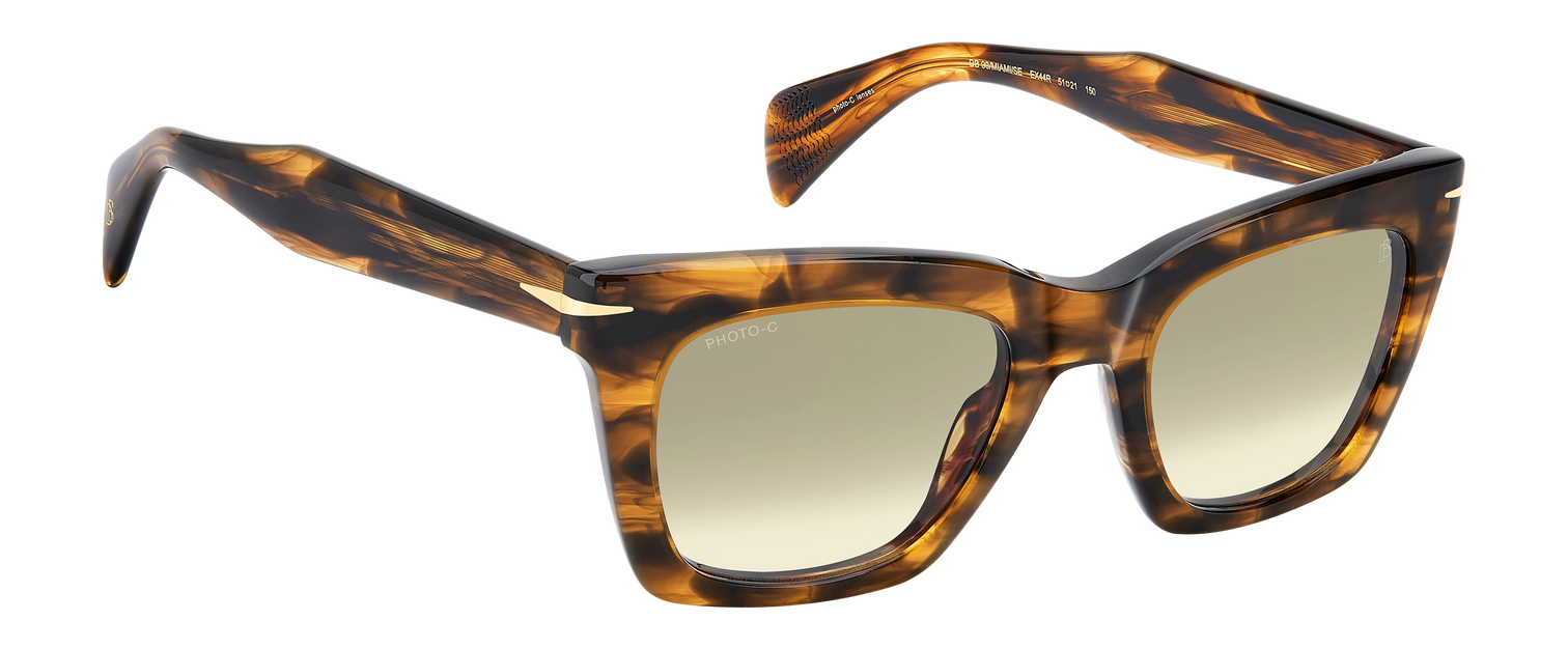 DB 99/MIAMI/SE - Brown Horn - Green Shaded Photochromatic Antireflex