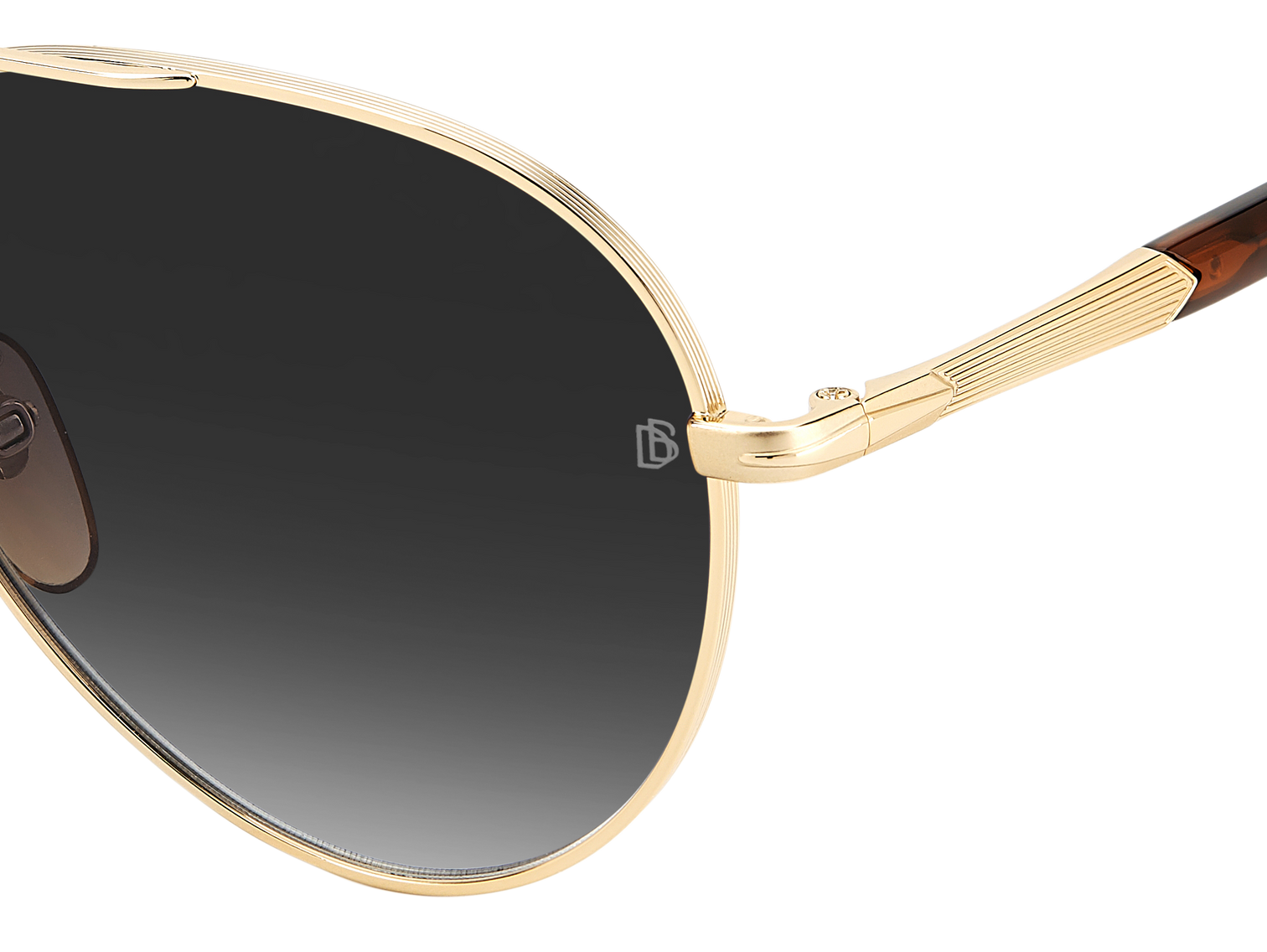 Vintage Black Gold Grey Classic Sunglasses With Shaded Lens For
